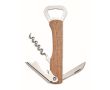 Ouvre-bouteille bambou, 2 décapsuleurs, tire-bouchon, coupe-capsule couleur bois