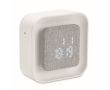 Réveil carré en ABS avec lumière d'ambiance réglable couleur blanc