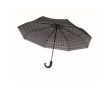 Parapluie pliable anti-vent en pongé avec motif à carreaux, Ø116cm couleur noir