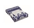 Plaid polaire en RPET avec motif de Noël et carte 190g/m2 couleur bleu