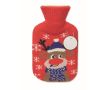 Bouillotte avec housse de Noël, capacité 250ml couleur rouge