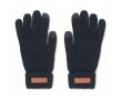 Gants tactiles en RPET avec logo imprimable sur étiquette Winter couleur bleu marine