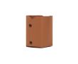 Pot à crayons en cuir synthétique et polyester avec boutons pression couleur marron