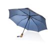 Mini parapluie automatique en RPET avec poignée en bois Ø97 couleur bleu marine