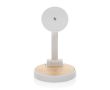 Chargeur magnétique sans fil en plastique recyclé et bambou 2 en 1 couleur blanc