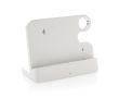 Support de charge sans fil en plastique recyclé pour 3 appareils couleur blanc