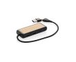 Hub USB en plastique recyclé et bambou avec 4 ports et câble double couleur noir