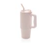 Bouteille isotherme en acier inoxydable recyclé avec paille de 900 ml couleur rose