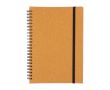 Carnet en cuir recyclé avec fermeture élastique et feuilles lignées A5 couleur marron