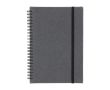 Carnet en cuir recyclé avec fermeture élastique et feuilles lignées A5 couleur noir