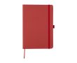 Carnet en carton et résidus biologiques, 80 feuilles lignées A5 couleur rouge
