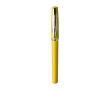 Stylo avec capuchon transparent et encre gel noire couleur jaune