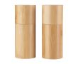 Set de 2 moulins à épices en bambou avec bouchons assortis couleur marron