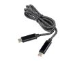 Câble de charge en nylon de 1 mètre avec ports USB-C 65W couleur noir