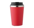 Gobelet isotherme acier inoxydable couvercle noir bord argenté 350ml couleur rouge