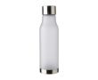 Gourde en RPET aspect givré couvercle et fond acier inoxydable 600ml couleur blanc