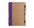 Carnet avec couverture et stylo recyclé B6 pages lignées EcoColors couleur violet