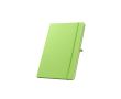 Carnet en RPET 100 % avec coins arrondis et feuilles lignées format A5 couleur vert clair