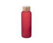 Bouteille en verre avec finition mate et bouchon en bambou 500 ml. couleur rouge