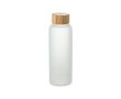 Bouteille en verre avec finition mate et bouchon en bambou 500 ml. couleur blanc