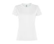 T-shirt de sport pour femme en polyester recyclé 100 g/m² Roly couleur blanc