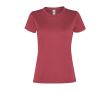 T-shirt de sport pour femme en polyester recyclé 100 g/m² Roly couleur rouge désaturé