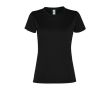 T-shirt de sport pour femme en polyester recyclé 100 g/m² Roly couleur noir
