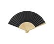 Éventail en bambou et papier avec détails décoratifs couleur noir