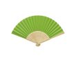 Éventail en bambou et papier avec détails décoratifs couleur vert