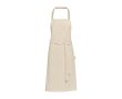 Tablier en coton recyclé avec tour de cou coloré 200 g/m² couleur ivoire