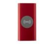 Batterie externe sans fil en aluminium recyclé 8 000 mAh couleur rouge