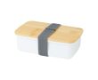 Boîte à lunch en plastique recyclé avec couvercle en bambou 500 ml couleur blanc