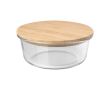 Saladier en verre borosilicate avec couvercle en bambou 750 ml couleur naturel