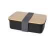 Boîte à lunch en plastique recyclé avec couvercle en bambou couleur noir