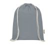 Sac en coton recyclé résistant avec cordons 140 g/m² couleur gris