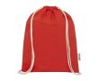 Sac en coton recyclé résistant avec cordons 140 g/m² couleur rouge