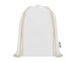 Sac en coton recyclé résistant avec cordons 140 g/m² couleur blanc