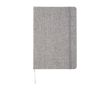 Carnet à couverture rigide en coton recyclé A5 feuilles lignées couleur gris