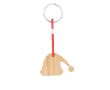 Porte-clés de Noël en bambou en forme de chapeau du Père Noël couleur bois