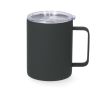 Tasse isotherme acier inoxydable, caoutchouc et couvercle, 400 ml couleur gris