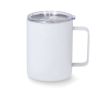 Tasse isotherme acier inoxydable, caoutchouc et couvercle, 400 ml couleur blanc