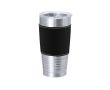 Gobelet isotherme acier inoxydable bande colorée polyuréthane, 420 ml couleur noir