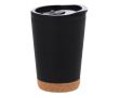 Gobelet à emporter double paroi détail en liège au fond, de 260 ml couleur noir