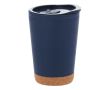 Gobelet à emporter double paroi détail en liège au fond, de 260 ml couleur bleu marine