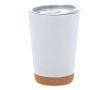 Gobelet à emporter double paroi détail en liège au fond, de 260 ml couleur blanc