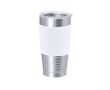 Gobelet isotherme acier inoxydable bande colorée polyuréthane, 420 ml couleur blanc