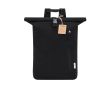 Sac à dos roll-top en toile 100% recyclée avec une fermeture à boucle couleur noir