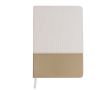 Carnet bicolore en velours et PU, pages lisses, format A5 couleur naturel