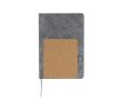 Carnet en feutre et liège et des pages lignées, format A5 couleur gris