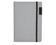 Portefeuille RPET avec bloc-notes amovible, feuilles lignées format A5 couleur gris